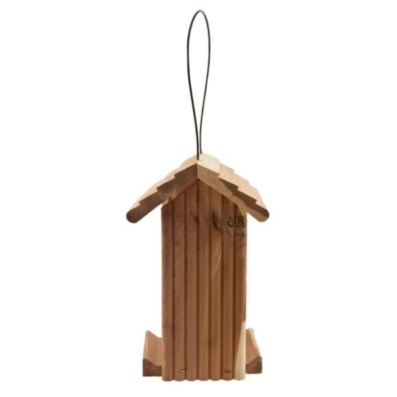 Bird Hopper Red Cedar, Dinette Wild Birds Hopper Feeder, 1.25 lb. Seed Capacity - Picture 2 of 6